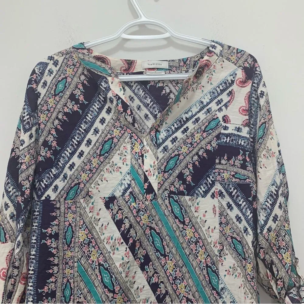 Van Heusen Paisley Blouse Size Small
